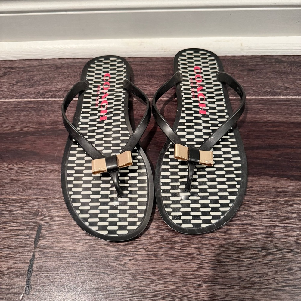 Coach Women's Sandals with gold bow
